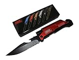 NEW Rogue River Tactical Knives Best Red 6-in-1 Multitool Survival Folding Pocket Knife with Magnesium Fire Starter, LED Flashlight Bottle Opener Seat Belt Cutter and Windows Breaker