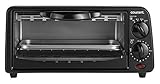 Courant TO-621K 2 Slice Compact Toaster Oven with Bake Tray and Toast Rack, Black