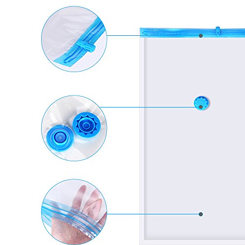 Vacuum Storage Saver Bags 4 Pack (1 x Small, 1 x Medium, 1 x Large, 1 x Jumbo) With Hand Pump Set - Thumbnail 4