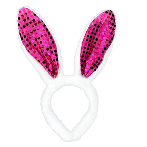 SZTARA Cute Spangly Rabbit Ears Halloween Dress Up Cosplay No Light for Women Girls