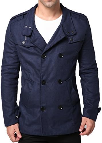 Zeger Men Fashion Business Blazer Jacket Single Breasted Trench Wool Coat