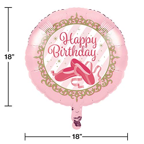 Creative Converting 324440 Twinkle Toes Ballerina Ballet Birthday Foil Balloon, 18