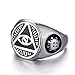 ELFASIO Men's Stainless Steel Ring Illuminati The All-Seeing-Eye illunati Pyramid/Eye Symbol Bike Size 8