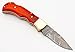 5167 Custom Made Damascus Steel Folding Knife. (Orange)