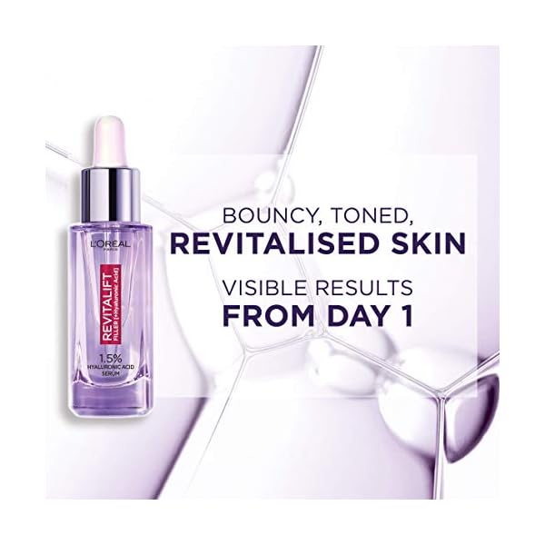 L'Oreal Paris Hyaluronic Acid Serum Revitalift Filler [+Hyaluronic Acid], 1.5% Pure Concentrated Hyaluronic Acid Dropper…