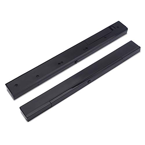 KIMILAR Replacement Wireless Sensor Bar Compatible with Nintendo Wii and Wii U Console, Sensor Signal Receiver Infrared Ray Inductor for Wii with Stable Stand and 4 AAA Batteries(Black)