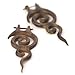 81stgeneration Long Brown Wooden Spiral Dangle Earrings with Stick Posts - Tribal Handmade Wood Boho Earrings for Women and Men - Natural Boho Beach Jewellery - Hippie Festival Goth Accessories