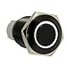 ESUPPORT 16mm 12V 3A Car White LED Light Angel Eye Metal Push Button Toggle Switch Socket Plug Latching Black Shell