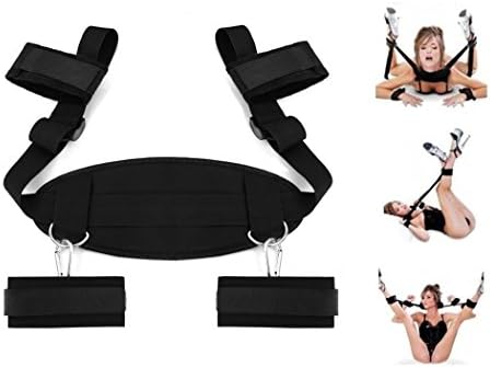Anosing Bondage Restraints With Soft Pillow Fetish Adjustable Hand &amp; Ankle Cuffs Strap Kits With For Male Female and Couple Black