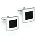 Zysta 6-8pcs Stainless Steel Grid Shell Men's Classic Shirts Cufflinks Groom Wedding Business Shirt, Silver,Gold, 4 Pair Set