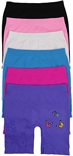 ToBeInStyle Girl s Pack of 6 Long Boyshorts (Medium (Ages 8-11), Butterfly) ToBeInStyle Girl s Pack of 6 Long Boyshorts (Medium (Ages 8-11), Butterfly)