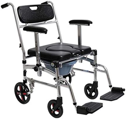 LUNYI Lightweight Folding Self Propelled Wheelchair， With Commode Chair Function Adjustable Height Of The Armrest