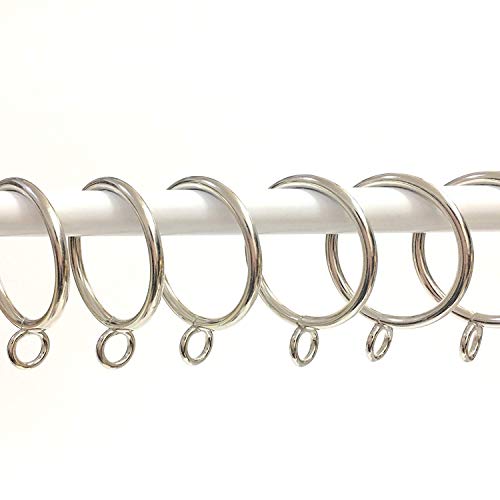 Jocon HD6025Q Pack of 14 Drapery Curtain Rings with Eyelets, 1 Inch Inner Diameter, Silver