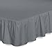 Bed Ruffle Skirt (King, Grey) Brushed Microfiber Bed Wrap with Platform - Easy Fit Gathered Style 3 Sided Coverage by Utopia Bedding