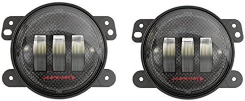 J.W. Speaker 0554413 Model 6145 J2 12V SAE/ECE LED Fog Light with Carbon Fiber Inner Bezel - 2 Light Kit