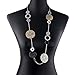 Long Way Vintage Long Statement Necklace Real Gold Silver Plated Round Flower Women Necklaces & Pendants Fashion Jewelry, 