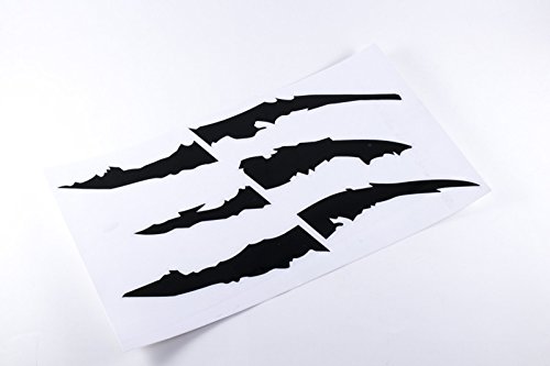1x Die-Cut Monster Claws Scratch Headlight Decal Vinyl Sticker Halloween DÃ©cor Universal Fit[black]
