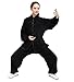 Itopfox Unisex Cotton Blend Kung Fu Tai Chi Uniform Martial Arts Wear Black XL