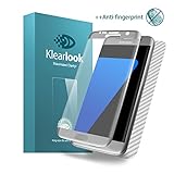 S7 edge screen protector, Klearlook unique [Fingerprint-killer] Anti Glare 3D curve GLASS screen protector for S7 edge. [Front+Back protection] Silver Frame color