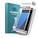 S7 edge screen protector, Klearlook unique [Fingerprint-killer] Anti Glare 3D curve GLASS screen protector for S7 edge. [Front+Back protection] Silver Frame color