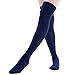 MEIKAN Thigh High Socks for Women, Fashion Cotton Cosplay Over Knee High Socks 3 Packs