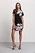 Floerns Women's Floral Print Short Sleeve Casual Top Shirt Dress Black XL