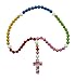 15mm Wood Bead First Rosary - with Pink Cross with Angels