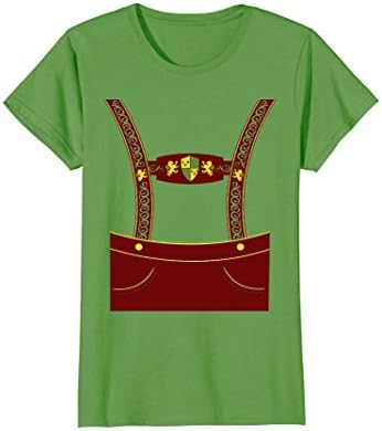 Womens Vintage Costume Lederhosen Oktoberfest T-Shirt Medium Grass