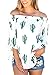 LOSRLY Women Off The Shoulder Floral Printed 3 4 Bandage Sleeve Blouse Casual Tops-Cactus M 8 10