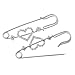 Housweety 10 Silver Tone Rhinestone Heart Safety Pins Brooches 6.5x2.5cm