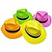 Novelty Place Neon Plastic Party Hats, Fedora with Gangster Mafia Style, UV Blacklight Glow Party Stars Rave Hats for Kids and Teens in Birthday, Concerts, Music Party (Pack of 12)