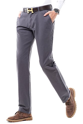 Men Casual Pants No Elasticity Straight No Iron Anti-Wrinkle Trousers