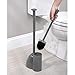 mDesign Hidden Plunger and Brush Set for Toilet Bowl - Brush Cleaner and Plunger Combo with Holder Caddy for Bathroom - Modern Toilet Brush and Plunger Set - Aura Collection - 2 Pack - Charcoal Gray
