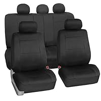 FH Group FB083BLACK115 Full Set Seat Cover (Neoprene Waterproof Airbag Compatible and Split Bench Black)