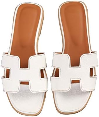 SaraIris Sandals for Women Slides Shoe - Casual Platform Flip Flops Open Toe Summer Notch Cut-Outs Slip On Flat Sandals