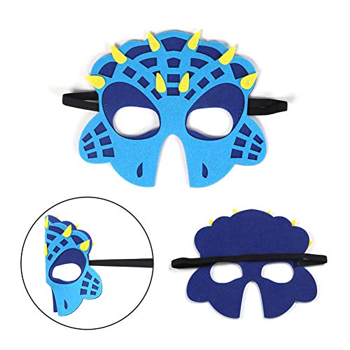 Haocoo 12 Stücke Party Masken, Drachen Dinosaurier Masken für Kinderparty, Tier Augenmaske Filz Masken mit Elastischen… – Bild 3