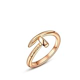 Creativelife Women's Personality Rose Golden Nail Ring