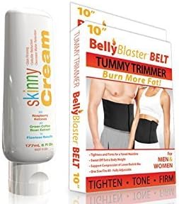 Skinny Cream Cellulite Reduction Cream, 6oz With 8-Inch. Belly Blaster Belt by Skinny Cream