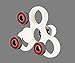 heytech Fidget Hand Spinner Fidget Toy EDC High Speed Ceramic Bearing ADHD Toy Autism Toy(White Red)