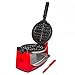 Rotating Belgian Waffle Maker - Classic Red & Stainless Steel - Adjustable Temp Control & 180 Degree Flip Rotation – Includes User Guide, Gourmet Waffle Recipes, and FREE Bonus