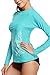 Sociala Women's UPF 50+ Long Sleeve Rash Guard Swimwear Athletic Top Rashguard