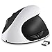 AURTEC Vertical Mouse, Rechargeable 2.4G Wireless Ergonomic Mice with USB Receiver, 6 Buttons and 3 Adjustable DPI 800/1200/1600, White
