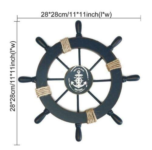 PiggiesC Fishing Net Shell Room Decor Nautical Beach Wooden Boat Ship Steering Wheel