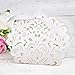 ponatia 50 PCS Laser Cut With Ribbon Wedding Party Favor Box, Wedding Gift Box, Chocolate Candy and Gift Boxes (Silver & White)