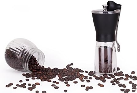 HuiSmart Mini Manual Coffee Grinder,Hand Coffee Bean Grinder Burr Mini Mill with Professional Grade Ceramic Burrs (Black)
