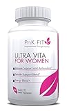 PNK FIT Ultra Vita Women's Multivitamin with Female Support, Immune Blend, and Antioxidant Energy Blend. Get Empowered with Vitamins for Women by PNK FIT!