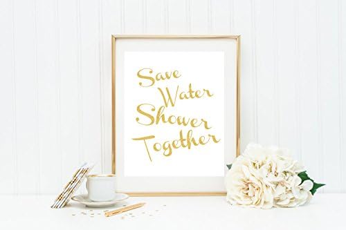 Save Water Shower Together- Bathroom Decor - Bathroom Print - Handmade Artwork - Custom Print - Handcraft Wall Print - Unique and Very Cool!!! - Unique Houseware and Interior Design