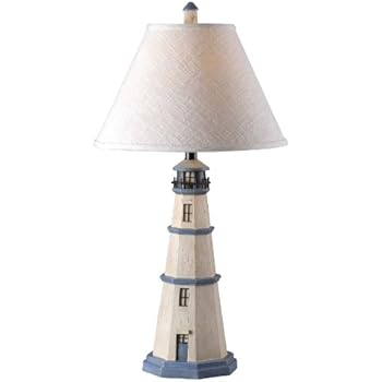 Kenroy Home 20140AW Nantucket Lighthouse Table Lamp, 31 Inch Height, 16 Inch Diameter, Antique White