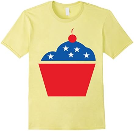 Mens The United States of America, US , 4th July, Cupcake T-Shirt XL Lemon