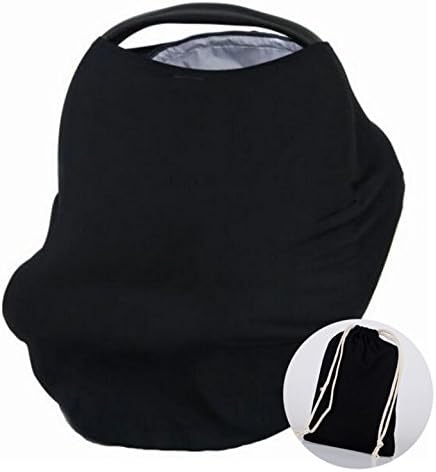 YOHO BUY Nursing Breastfeeding Cover Scarf,Baby Car Seat Cover Canopy for Shopping Cart, Stroller, Carseat Covers for Girls and Boys (Unisex Baby Shower Gifts) (Pure Black)